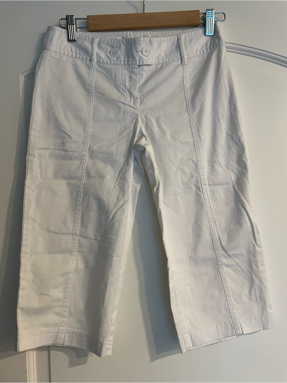 Ann Taylor LOFT White Cropped Sailor-Style Pants Size 0